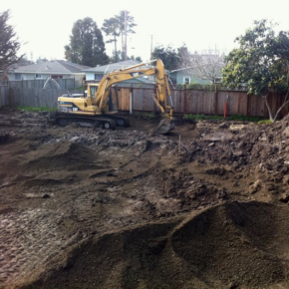 Excavator on a job site