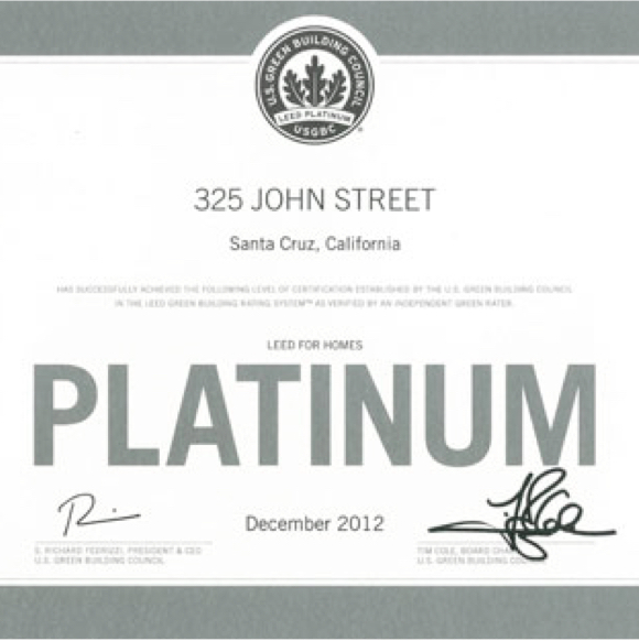 Platinum Rating Award Certificate